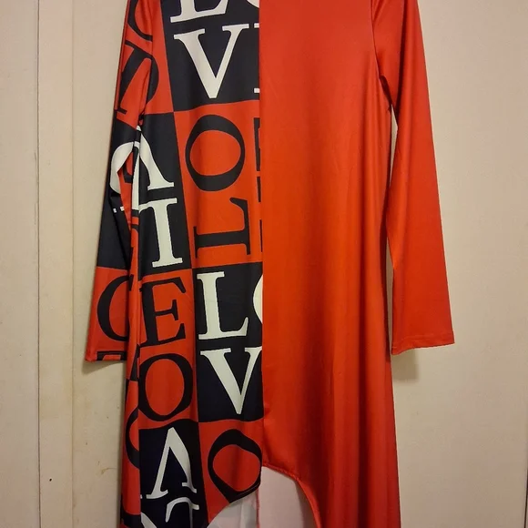 Red and Black Asymmetrical Dress - Picture 1 of 1